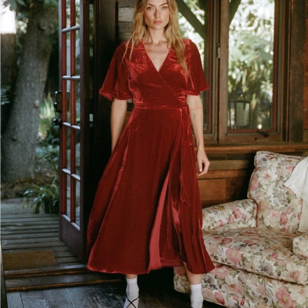 Christy Dawn - Rianna Dress in Cranberry Velvet